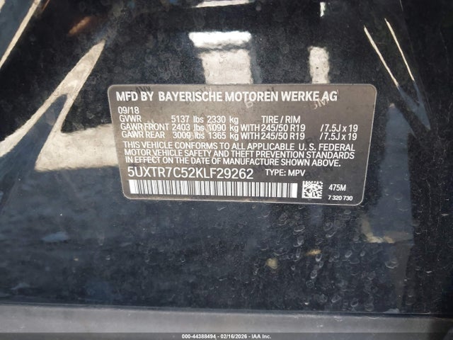 BMW X3 Sdrive30i 2019 5UXTR7C52KLF29262 Image 9