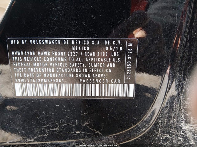 3VWL17AJ3GM385861 Volkswagen Jetta 1.8t Sel