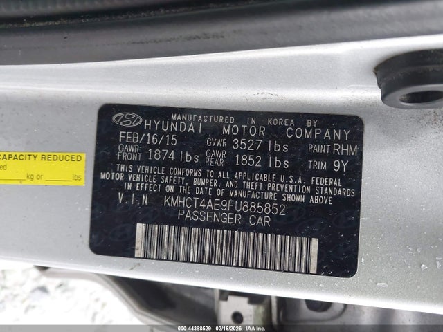 KMHCT4AE9FU885852 Hyundai ACCENT GLS