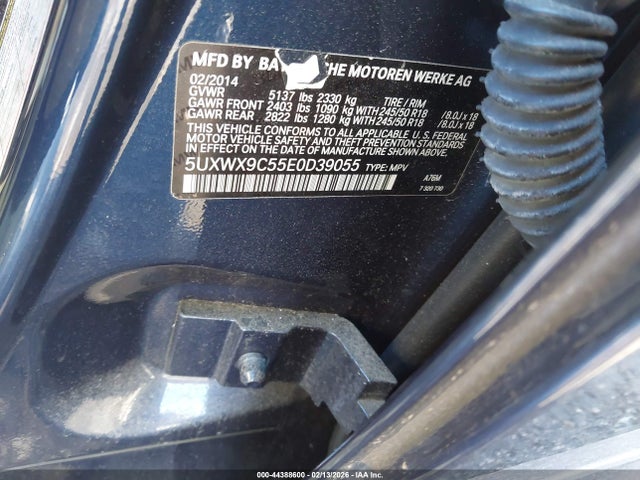 44388600 :رقم المزاد ، 5UXWX9C55E0D39055 vin ، 2014 Bmw X3 Xdrive28i مزاد بيع