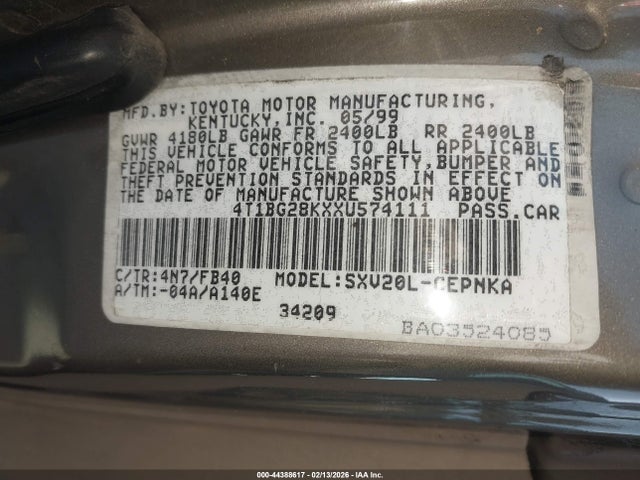1999 TOYOTA CAMRY 4T1BG28KXXU574111 Photo 8