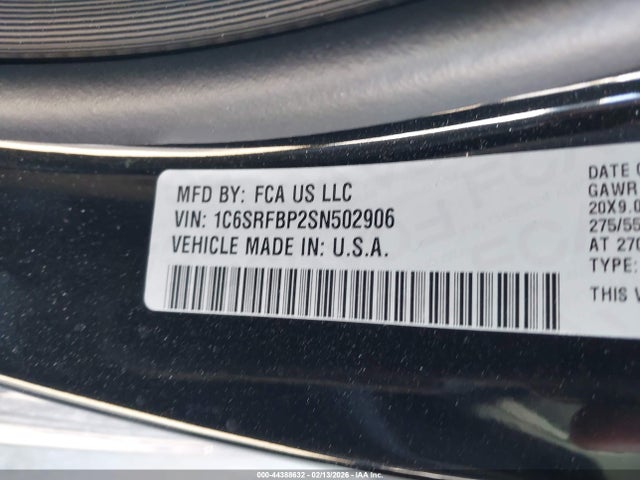 Продаж на аукціоні авто 2025 Ram 1500, vin: 1C6SRFBP2SN502906, номер лоту: 44388632