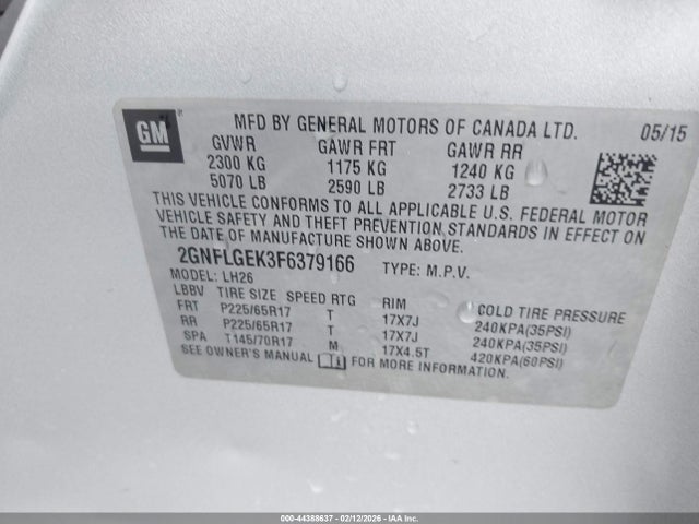 Chevrolet Equinox 2lt 2015 2GNFLGEK3F6379166 Image 9