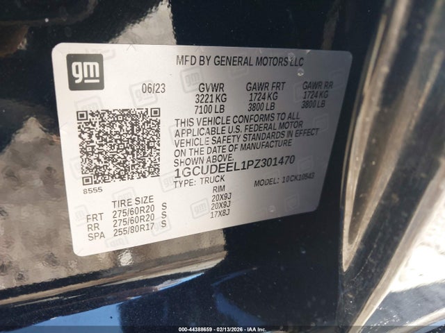 2023 Chevrolet Silverado 1500 4wd  Short Bed Rst მანქანა იყიდება აუქციონზე, vin: 1GCUDEEL1PZ301470, აუქციონის ნომერი: 44388659