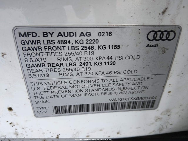 2016 AUDI Q3 WA1GFCFSXGR018304 Photo 8