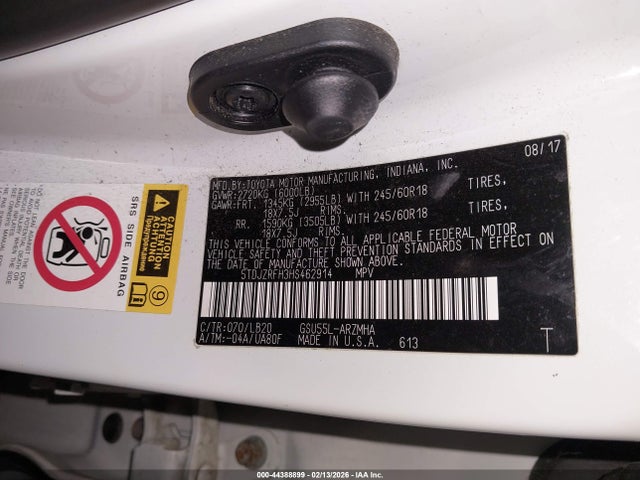 2017 TOYOTA HIGHLANDER 5TDJZRFH3HS462914 Photo 8