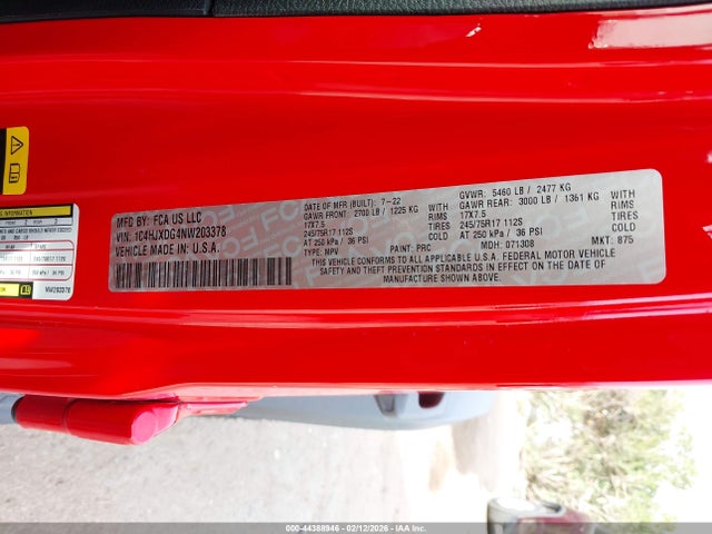1C4HJXDG4NW203378 Jeep Wrangler Unlimited Sport S 4x4