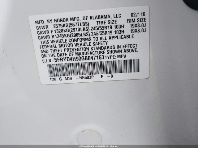 2016 ACURA MDX 5FRYD4H93GB047163 Photo 8