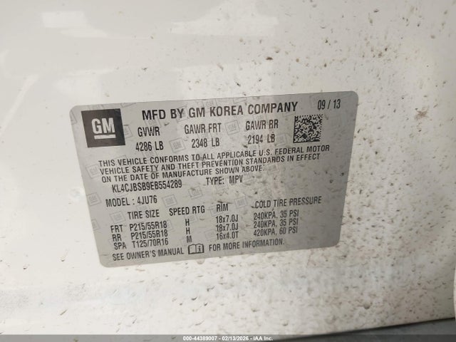 Продажа на аукционе авто 2014 Buick Encore Convenience, vin: KL4CJBSB9EB554289, номер лота: 44389007