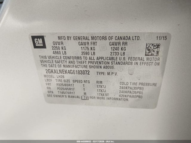 2GKALNEK4G6183072 GMC Terrain Sle-2