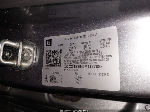 1GCGTEEN9M1137882 Chevrolet Colorado 4wd Short Box Zr2