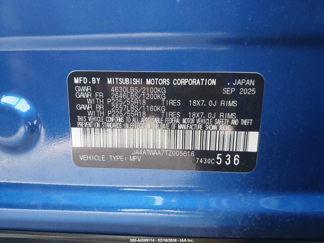 2026 MITSUBISHI ECLIPSE CROSS JA4ATWAA7TZ005616 Photo 8