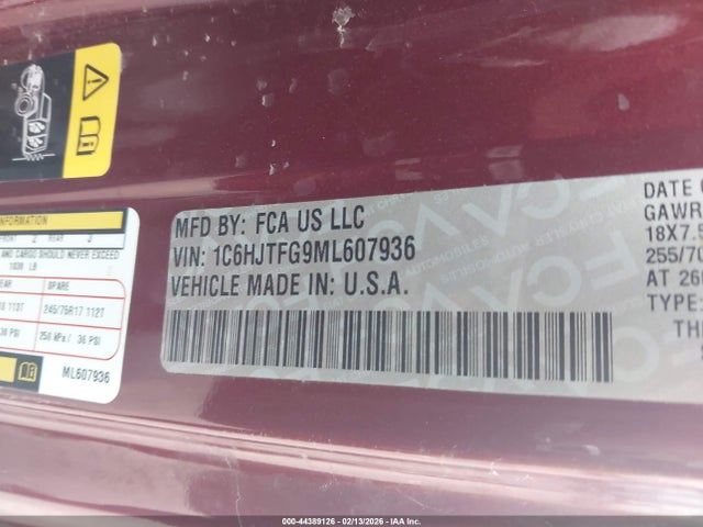 2021 JEEP GLADIATOR 1C6HJTFG9ML607936 Photo 8