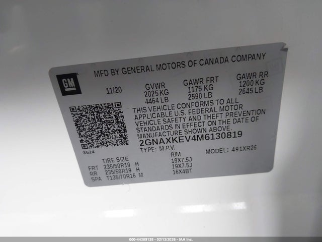 2021 CHEVROLET EQUINOX 2GNAXKEV4M6130819 Photo 8