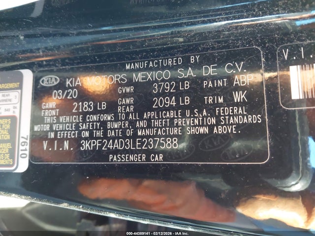 KIA Forte Lxs 2020 3KPF24AD3LE237588 Image 9
