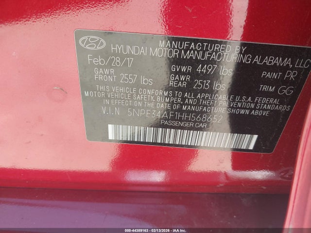 5NPE34AF1HH568652 Hyundai Sonata Sport