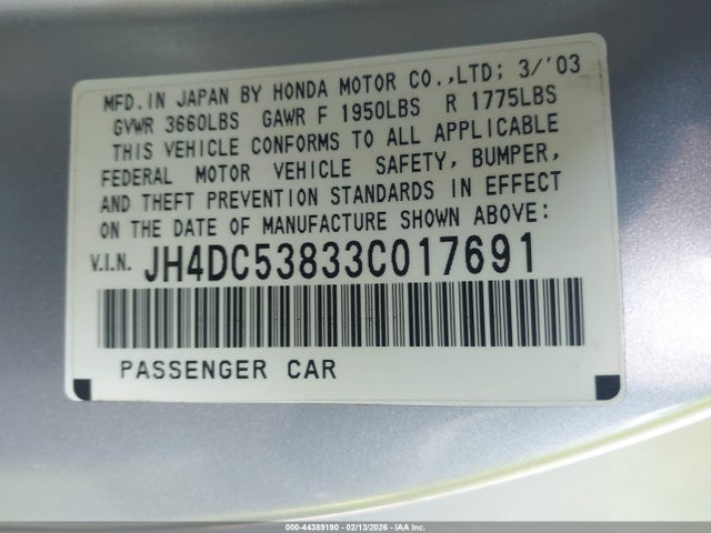 2003 ACURA RSX JH4DC53833C017691 Photo 8
