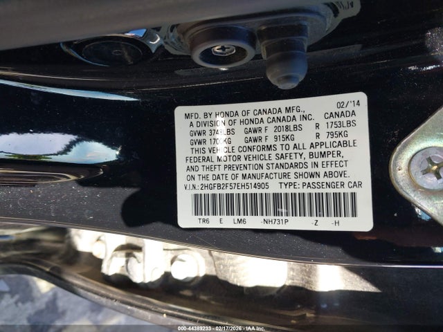 Honda Civic Lx 2014 2HGFB2F57EH514905 Image 9