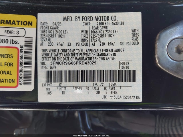 3FMCR9G66PRD43029 Ford Bronco Sport Heritage