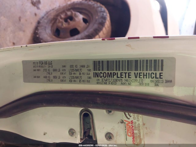 44389295 :رقم المزاد ، 3C7WRTCL7JG387475 vin ، 2018 Ram 3500 Chassis Tradesman/slt/laramie مزاد بيع