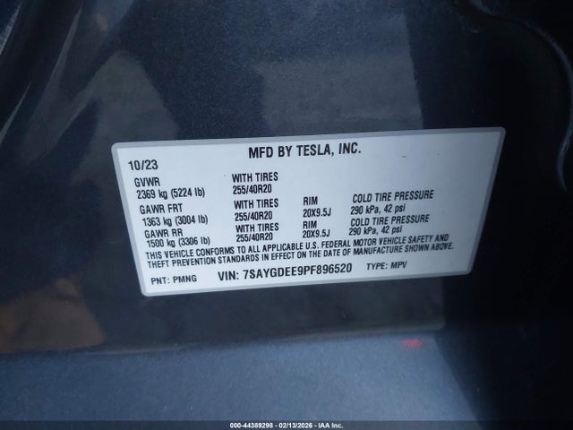 2023 TESLA MODEL Y 7SAYGDEE9PF896520 Photo 8