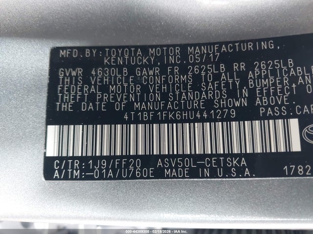 Toyota CAMRY SE 2017 4T1BF1FK6HU441279 Image 9
