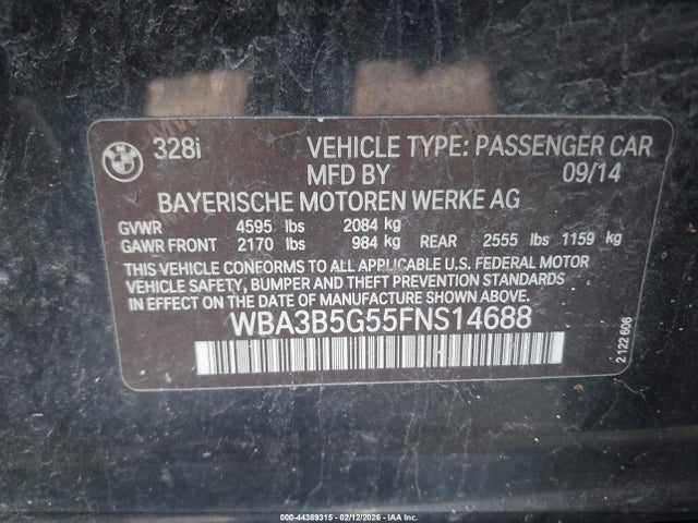 2015 BMW 328I WBA3B5G55FNS14688 Photo 8