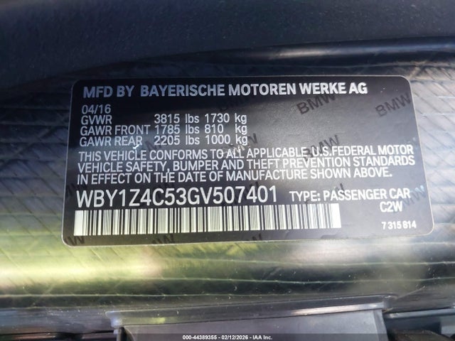 2016 BMW I3 WBY1Z4C53GV507401 Photo 8