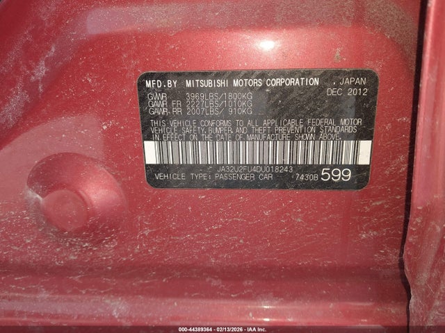 2013 MITSUBISHI LANCER JA32U2FU4DU018243 Photo 8