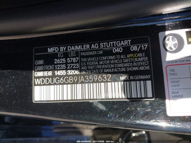 WDDUG6GB9JA359632 Mercedes-Benz S