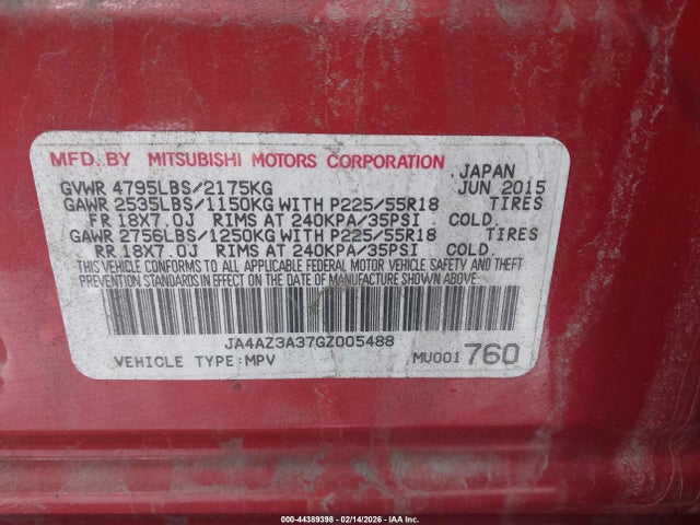 2016 MITSUBISHI OUTLANDER JA4AZ3A37GZ005488 Photo 8