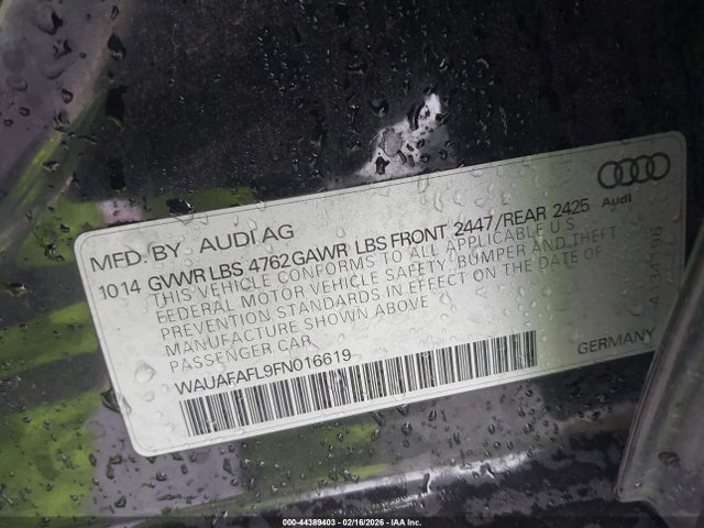 WAUAFAFL9FN016619 Audi A4 2.0t Premium