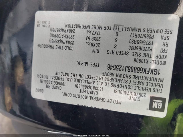 Aukcja sprzedaży 2008 Gmc Yukon Xl 1500 Denali, vin: 1GKFK66808J125546, numer aukcji: 44389476
