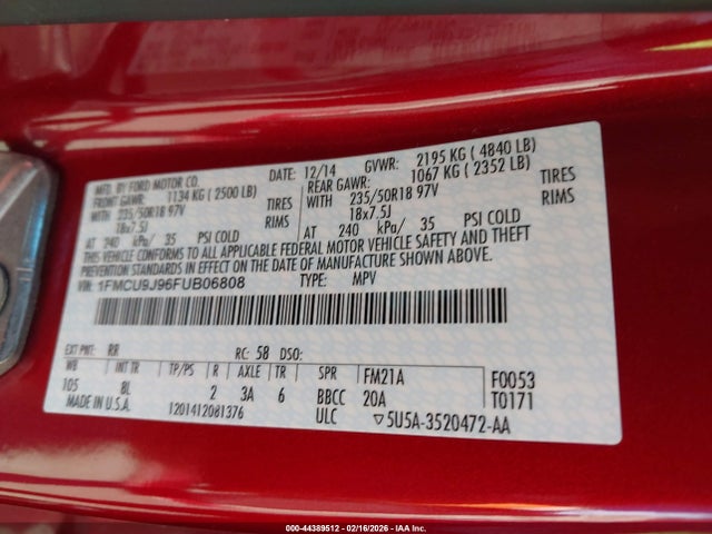 Ford Escape Titanium 2015 1FMCU9J96FUB06808 Image 9