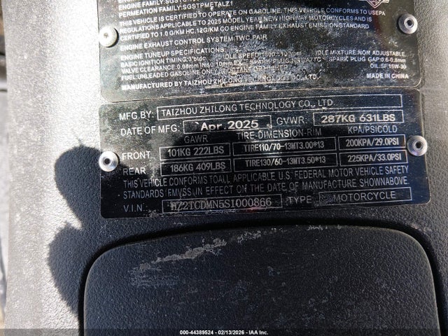 HZ2TCDMN5S1000866 Tztc Scooter