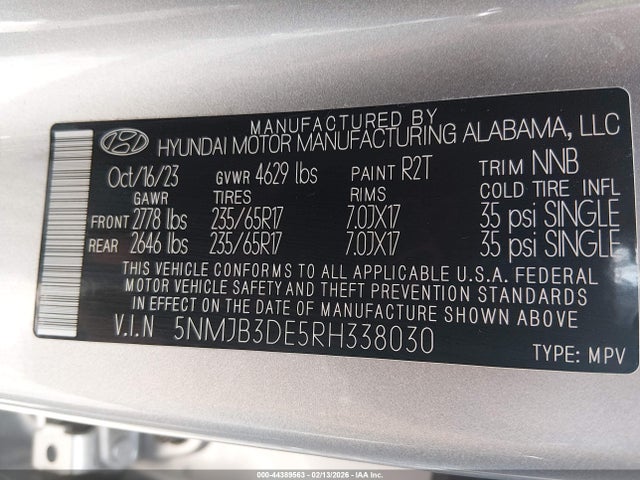 2024 HYUNDAI TUCSON 5NMJB3DE5RH338030 Photo 8