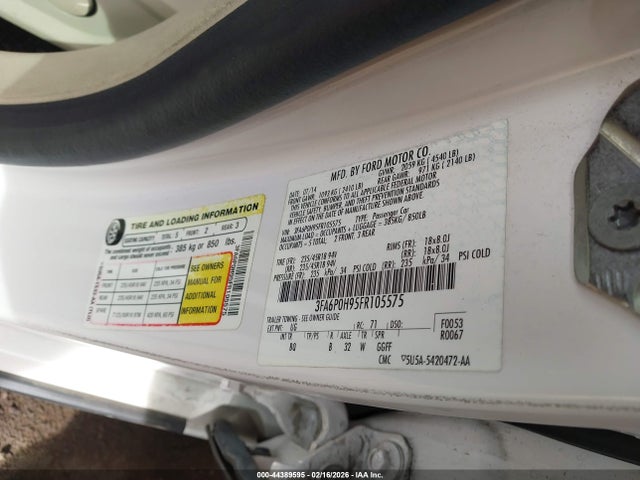 Ford FUSION SE 2015 3FA6P0H95FR105575 Image 9