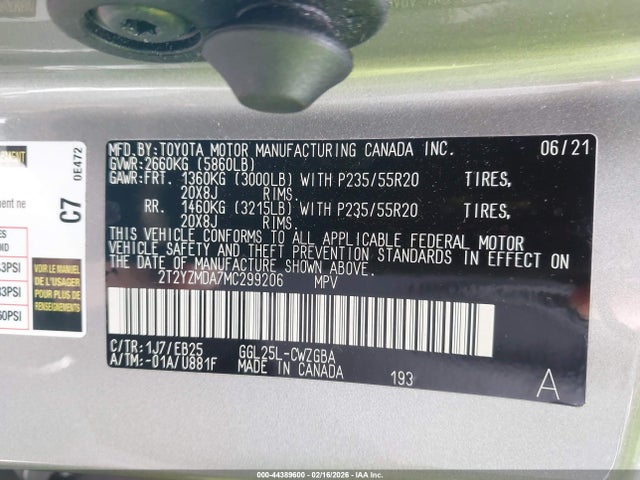 Продажа на аукционе авто 2021 Lexus Rx 350 F Sport Handling, vin: 2T2YZMDA7MC299206, номер лота: 44389600