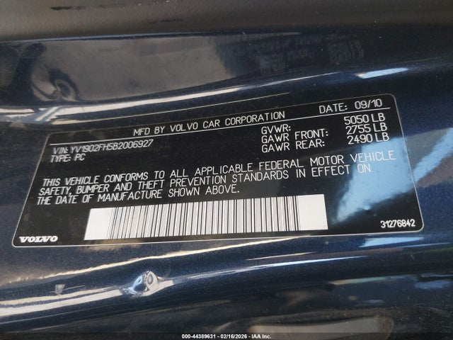 2011 VOLVO S60 YV1902FH5B2006927 Photo 8