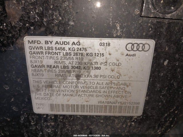 2018 AUDI Q5 WA1BNAFY5J2152398 Photo 8