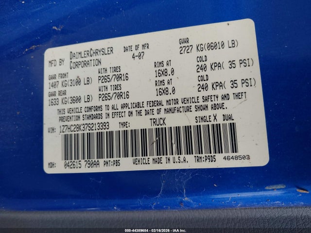 2007 MITSUBISHI RAIDER 1Z7HC28K37S213393 Photo 8