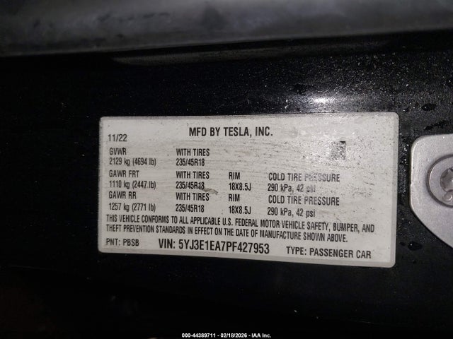 2023 TESLA MODEL 3 5YJ3E1EA7PF427953 Photo 8