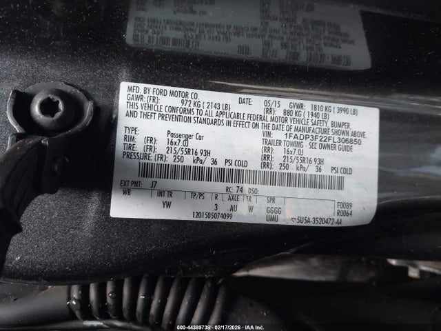 Ford FOCUS SE 2015 1FADP3F22FL306850 Image 9