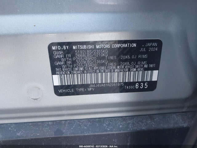 2024 MITSUBISHI OUTLANDER JA4J4VA81RZ081975 Photo 8