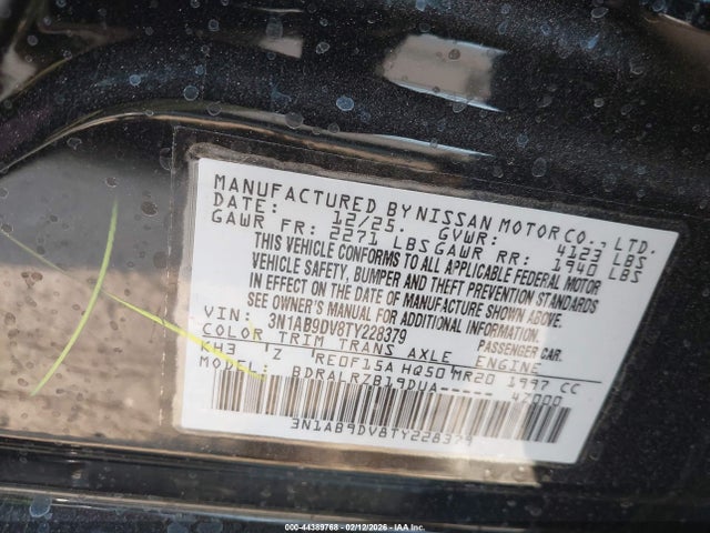 Nissan SENTRA SR 2026 3N1AB9DV8TY228379 Image 9