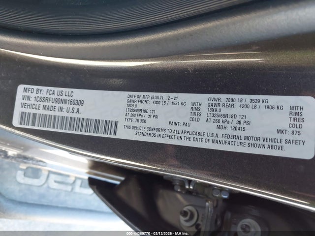 RAM 1500 Trx 4x4 5'7 Box 2022 1C6SRFU90NN160309 Image 8