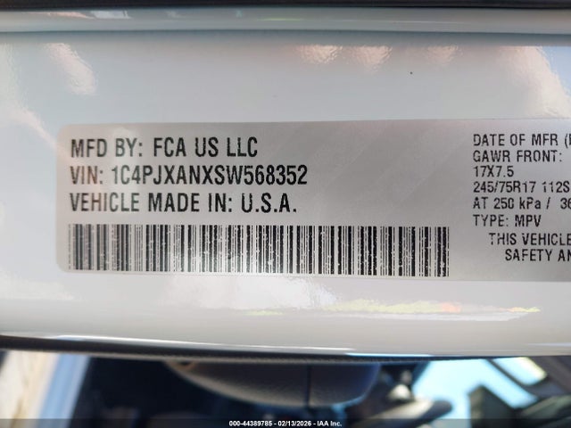 1C4PJXANXSW568352 Jeep Wrangler 2-door Sport S 4x4