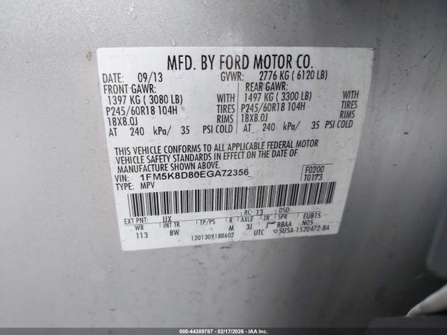 2014 FORD EXPLORER 1FM5K8D80EGA72356 Photo 8