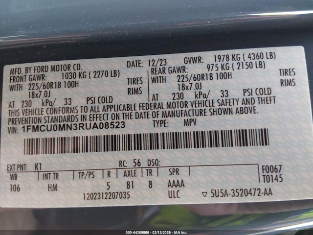 Ford Escape St-line 2024 1FMCU0MN3RUA08523 Image 9
