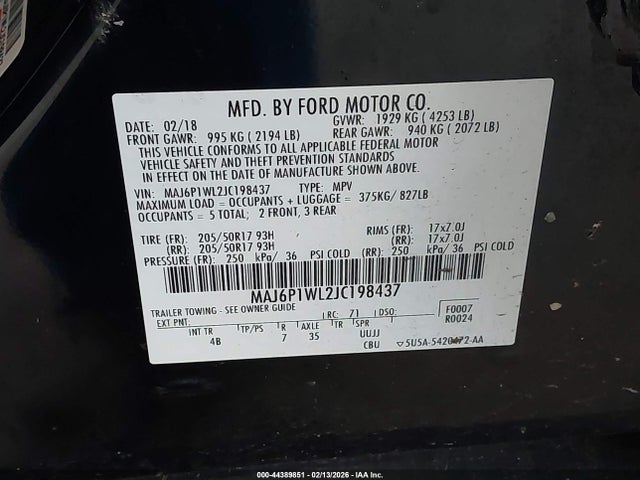 2018 FORD ECOSPORT MAJ6P1WL2JC198437 Photo 8